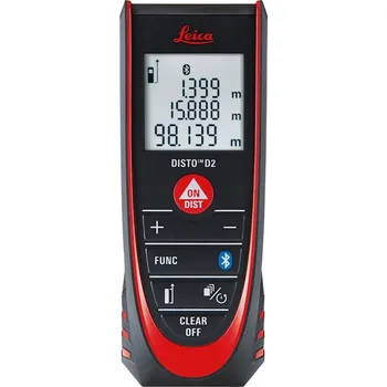 Měřící laser DISTO D2 BT, měřič vzdálenosti LEICA, rozsah měření 5cm - 100m, komunikace Bluetooth