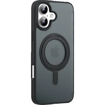 Pouzdro na mobilní telefon MUTURAL matný kryt s výklopným stojánkem a MagSafe pro iPhone 16 - černý