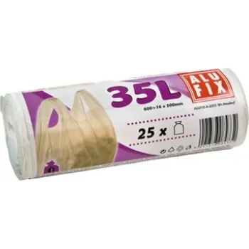 Pytle na odpadky Pytle do koše Alufix Standard se zavazováním - 50x60cm / 35l / 10my / 25ks / bílá