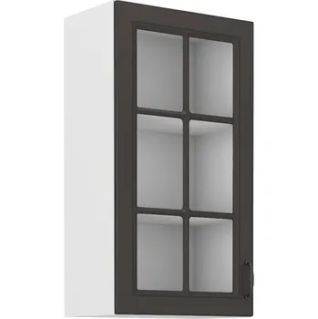 Kuchyňská skříňka Stolarz-Lempert Kuchyňská skříňka Stilo GRWH - horní vitrína 40 GS-90 1F, grafit + bílá