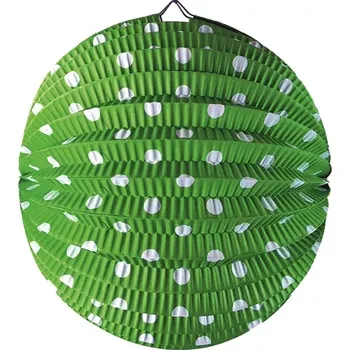 Karnevalový doplněk Lampion s puntíky zelený 25 cm 9535