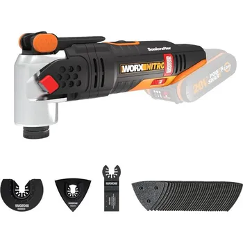 oscilační bruska WORX Power tools WX693.9 - Aku multifunkční oscilační bruska 20V NITRO Sonicrafter - bez akumulátoru - Powershare + Ochranné brýle + pracovní rukavice v hodnotě 149,-