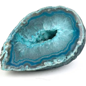 Přírodní kámen Geoda s dutinou z modrého achátu 133g (Brazílie)