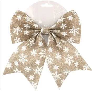 Stuha Mašle jutová 24 cm s vločkami 2752