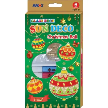 Barvy na sklo, vánoční sada 6 barev 10,5 ml + 6 sklíček