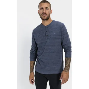 Pánská móda TRIČKO CAMEL ACTIVE HENLEY 1/1 ARM INDIGO