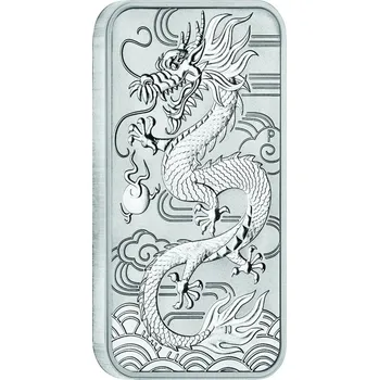 Stříbrná mince ve tvaru slitku 1 Oz Rectangular Dragon 2018