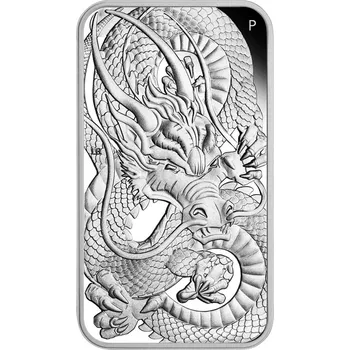 Stříbrná mince ve tvaru slitku 1 Oz Rectangular Dragon 2021