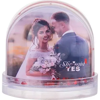 Vánoční dekorace Sněžítko s červenými srdíčky