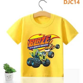 Dívčí oblečení Dětské tričko s potiskem ze seriálu Plamínek a čtyřkoláci (Blaze and the Monster Machines) - žluté Motiv: DJC14, Velikost: 130