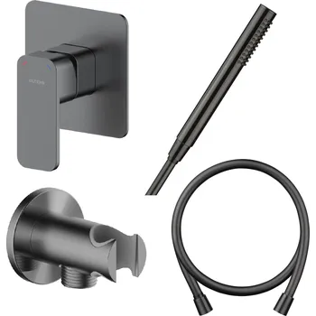 Sprchový set Sada sprchová baterie Oltens Hadsel 33106400, úhlový konektor s držákem Oltens Hvita 39304400, 37102400, 37200400