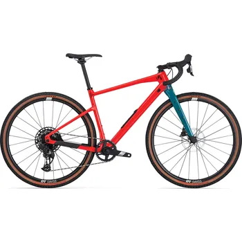 Silniční kolo Gravel kolo BMC URS TWO Neon Red/Dark Petrol M