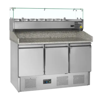 Chladicí pizza stůl s nástavbou - TEFCOLD PT 1365 + VK33-140
