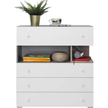 Komoda Meblar Komoda Sigma SI 11 Barevné provedení: beton + bílý lux + dub