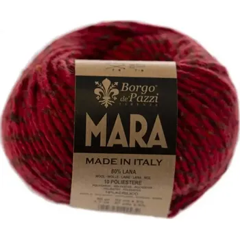 Příze Borgo de Pazzi Mara 6 Červená (Zimní směsová příze Mara Červená)