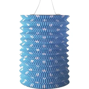 Karnevalový doplněk Lampion puntíky válec modrý 15 cm 9263