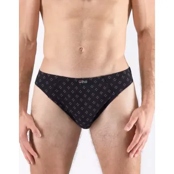 Pánské oblečení GINA pánské slipy s úzkým bokem, úzký bok, šité, s potiskem 70072P černá šedá 54/56