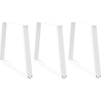 Jídelní stůl OMAXI Nohy k jídelnímu stolu ve tvaru V, 3 ks, bílé, 90 x (72-73,3) cm, ocel 957581