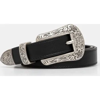 Opasek Kožený pásek Kenzo 20 mm Western Belt, 75, černá, 99X