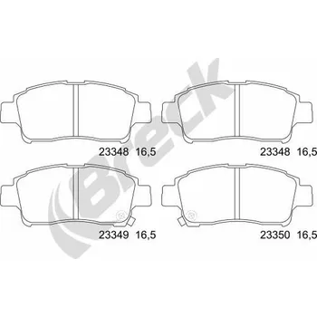 Brzdová destička Sada brzdových destiček, kotoučová brzda BRECK 23348 00 701 10