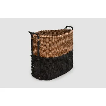 Nákupní košík Vingo Úložný koš z mořské trávy dvoubarevný, oválný Rozměry (cm): 48x36, v. 41