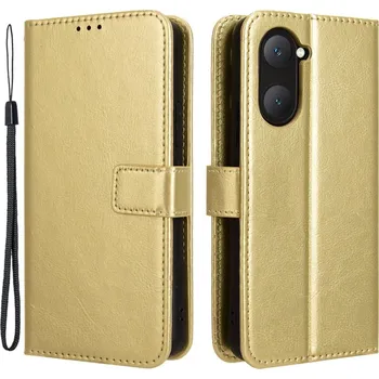 Pouzdro na mobilní telefon Crazy knížkové pouzdro na Vivo Y28s 5G - zlaté