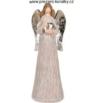 Anděl hnědý se srdcem soška