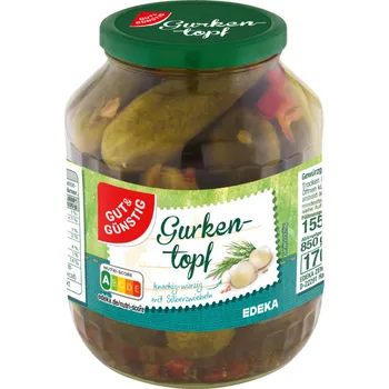 konzervovaná zelenina G&G Hrnec plný okurek 1,55 kg - originál z Německa