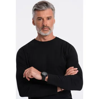 Oblečení a móda Pánské triko OMBRE OM-LSBL-0106 BLACK L