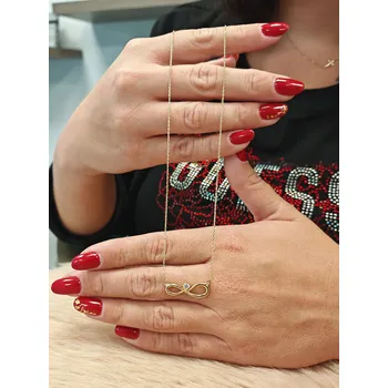 Řetízek Zlatý řetízek s přívěskem Nekonečno 2,65 g Délka řetízku: 45 cm, Ryzost: 14kt (585/1000)