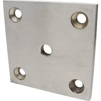 pant Nerezová kotevní deska 100x100, pro panty na hliníková vrata