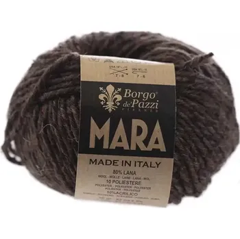 Příze Borgo de Pazzi Mara 4 Hnědá (Zimní směsová příze Mara Hnědá)