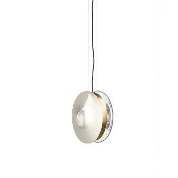 Bomma Luxusní závěsné svítidlo Orbital ⌀ 36 cm Povrch Montury: Patinovaná zlatá, Barva skla: Měsíční čirá