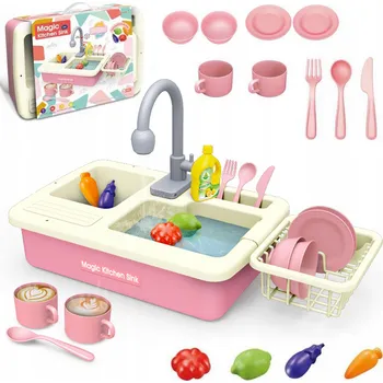 Dětská kuchyňka Kamari Dětský dřez s dopňky růžový