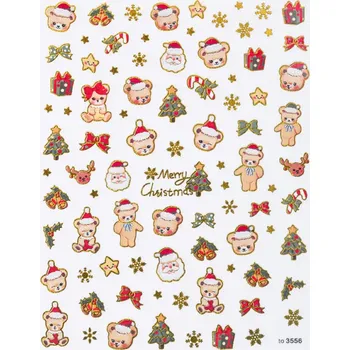 Umělé nehty Vánoční samolepky na nehty – Merry Christmas 3556 (Vánoční nálepky na nehty )