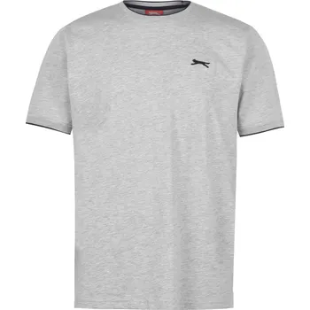 Pánské tričko Slazenger Tipped tričko pánské šedé Barva: Šedá, Velikost: 3XL