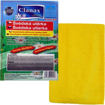 Utěrka Švédská utěrka CLANAX 40x35cm 310g žlutá