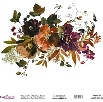 Umělecký papír Rýžový papír Cadence v roli 30 x 30 cm - Podzimní kytice -