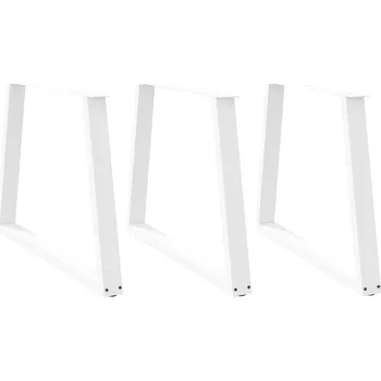 Jídelní stůl OMAXI Nohy k jídelnímu stolu ve tvaru V, 3 ks, bílé, 100 x (72-73,3) cm, ocel 957628