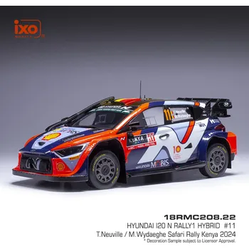 autíčko Hyundai i20 N Rally1 - Safari Rally Kenya 2024 #11 Neuville - Wydaeghe 1:18 IXO