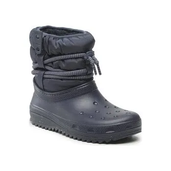 Dívčí sněhule Sněhule Crocs Classic Neo Puff Luxe Boot 207312 Tmavomodrá 36_37