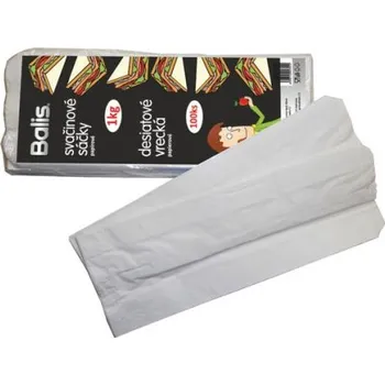 Dóza na potraviny BALIS Svačinové sáčky 100 ks, 11 x 28 cm, papír, bílé