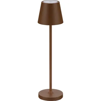 Lampička Hnědá kovová nabíjecí stolní LED lampa Nova Luce Petit