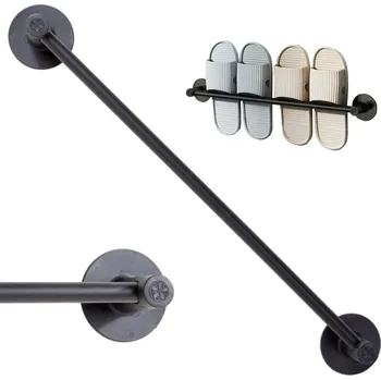 Věšák Interex design Nástěnný věšák na ručníky a pantofle VALAN / Černý matný