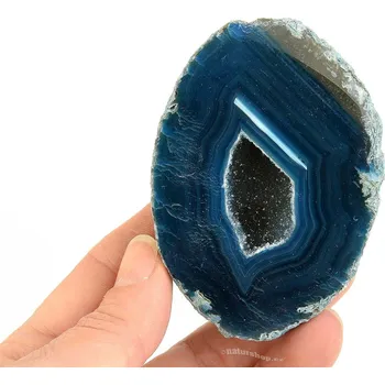 Přírodní kámen Geoda s dutinou z modrého achátu 179g (Brazílie)
