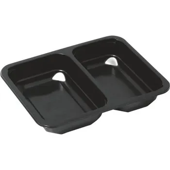 Jednorázové nádobí Zatavovací miska 227x178x50 2-dílná černá rovná přep. (500ks)
