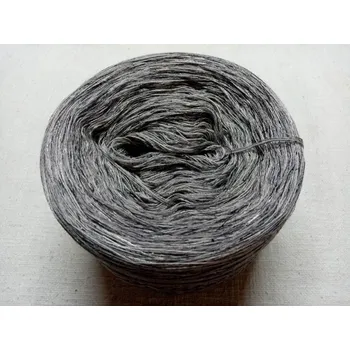 Příze Šedý melír extra merino 3-nitka 1000m s viskozovou nitkou (Duhové klubko Šedý melír merino)