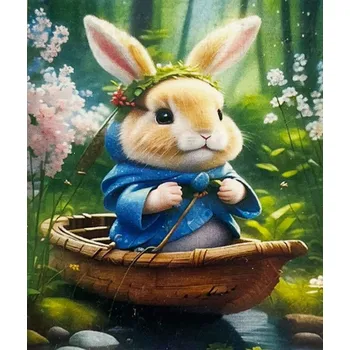 Diamantové malování Diamantové malování 5D 20x30 cm Zajíc