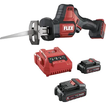 FLEX RS 16 12-EC/2.5 Set, Výkonná akumulátorová přímočará pila 12V (Verze: s nabíječkou a 2x baterií 2.5 Ah)