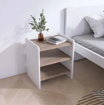 Noční stolek Maxi Noční stolek z masivu IRIS B5, 39 cm Bílá/Dub lanýž